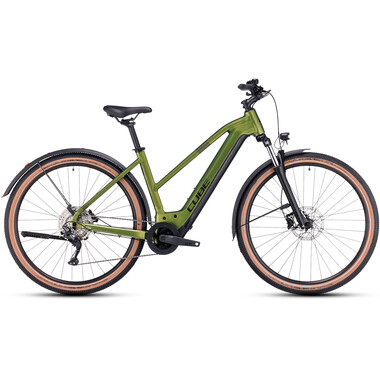 CUBE NURIDE HYBRID PRO 750 ALLROAD TRAPEZ Electric Hybrid Bike Green 2023 0